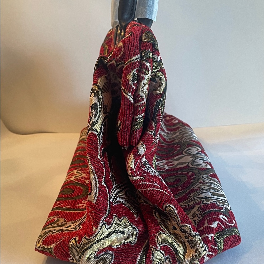 Hopeless Romantic Carpet Bag Style Red Floral Statement Tote - Picture 3 of 11